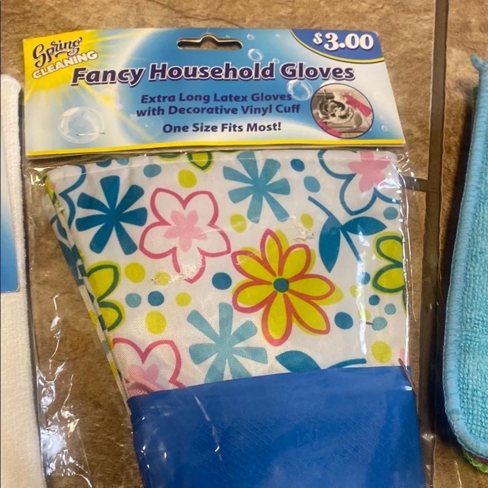Microfiber Cleaning Cloth Set -  NWT Scrubbing  Extra Long Gloves Dusting